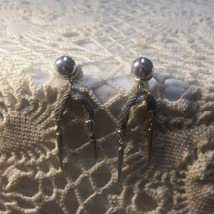 Monet Silver Tone Clip-on Earrings